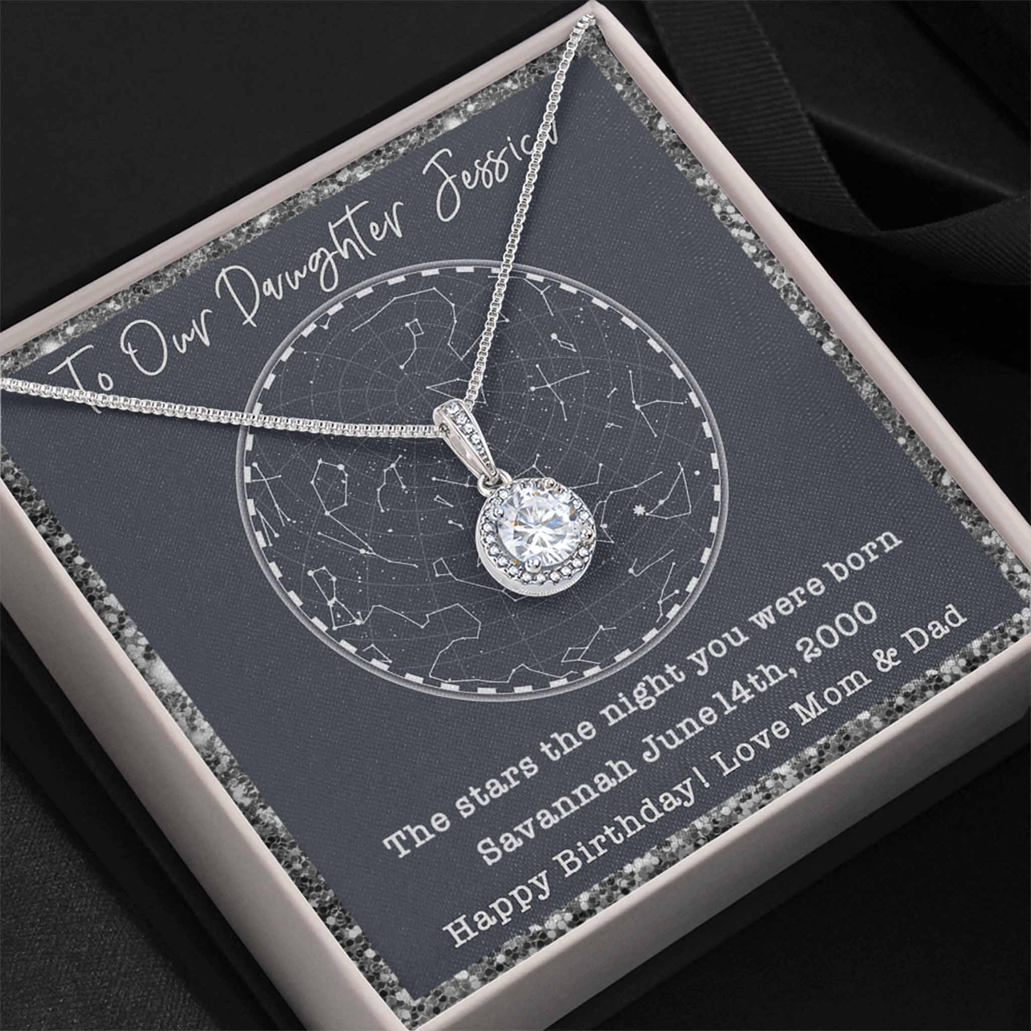 Eternal Hope Necklace Star Map v1 Personalized Insert CardCustomly Gifts