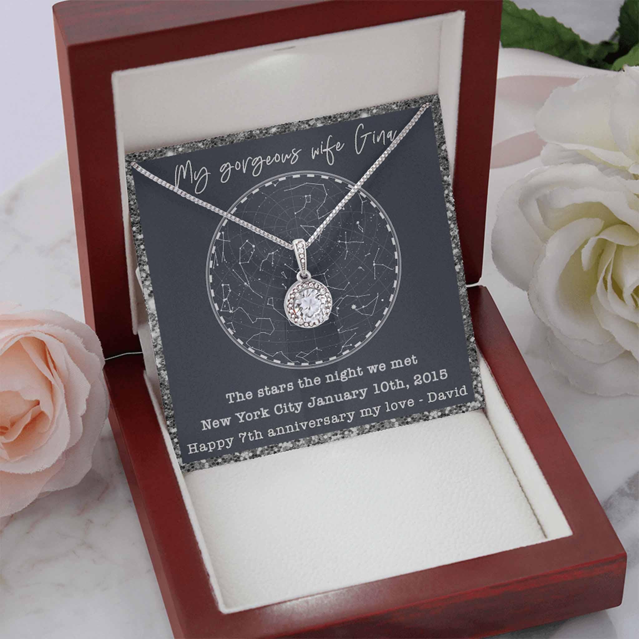 Eternal Hope Necklace Star Map v1 Personalized Insert CardCustomly Gifts