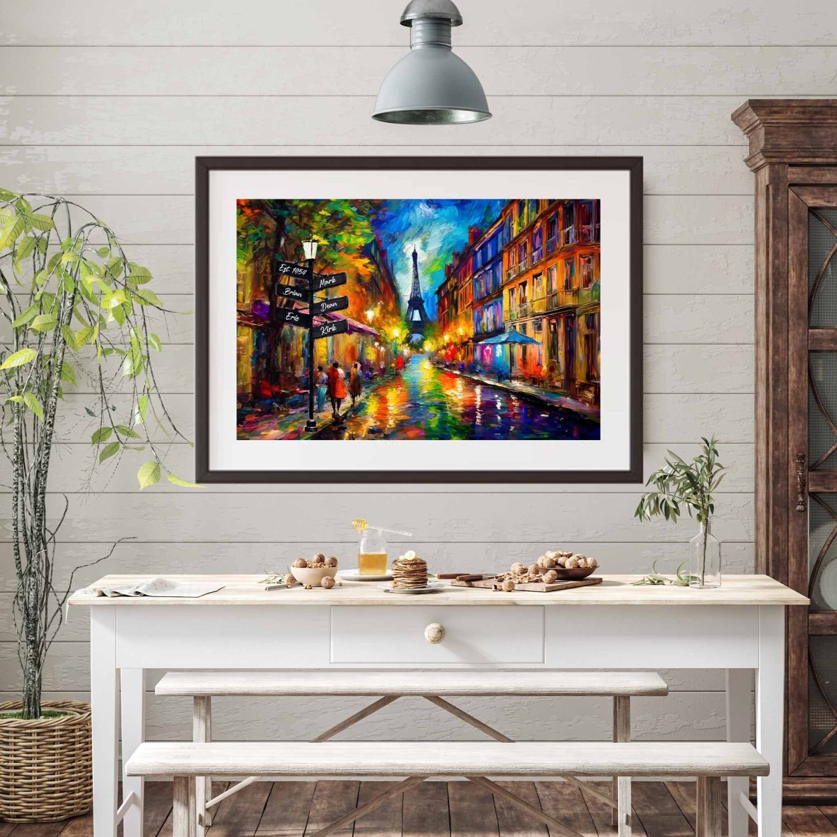 Ethereal Eiffel- Nocturnal Symphony Personalized Street Sign PosterCustomly Gifts