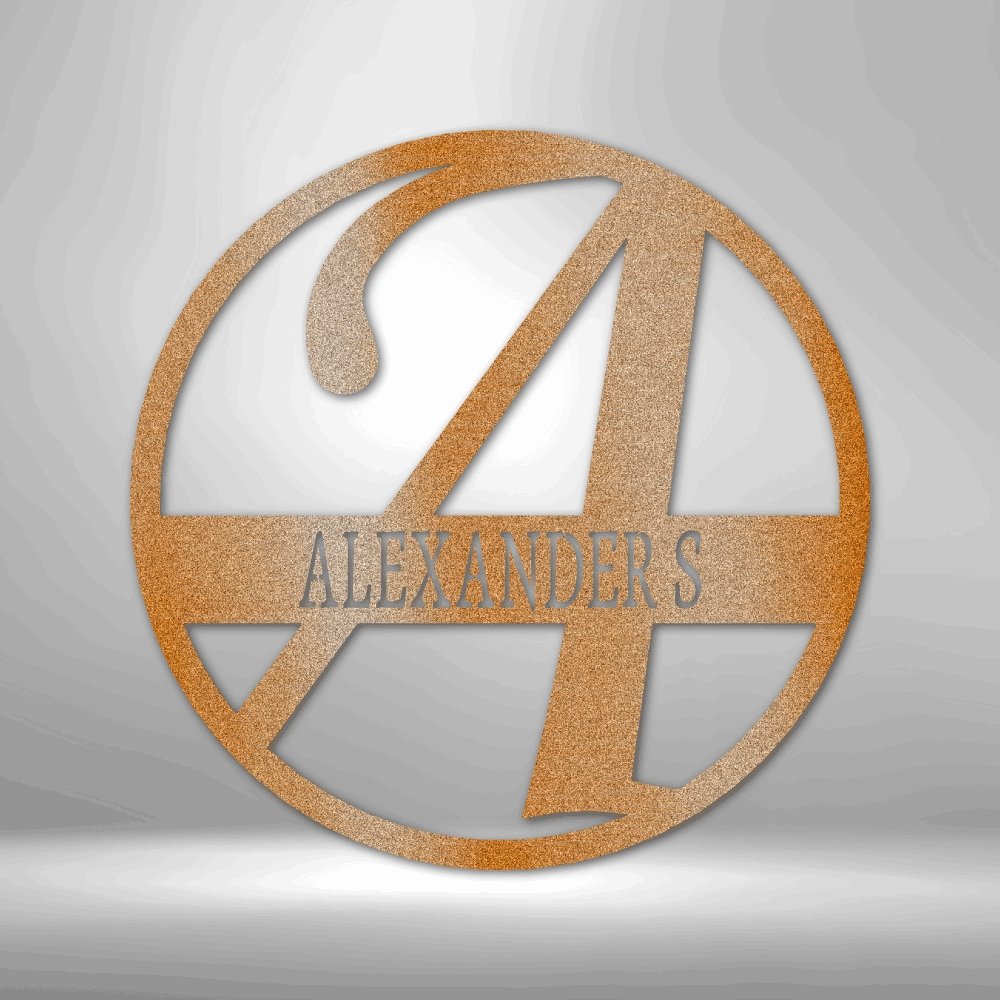 Exemplary Personalized Family Name Monogram Steel SignCustomly Gifts