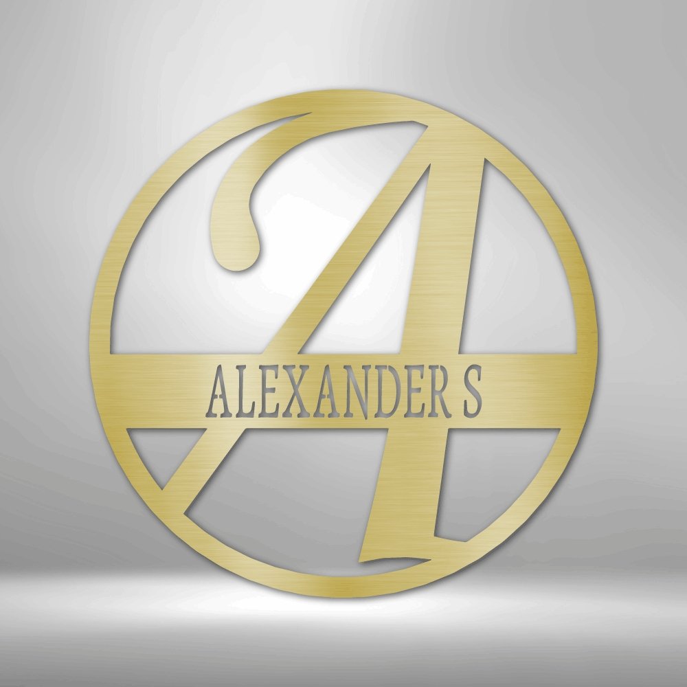 Exemplary Personalized Family Name Monogram Steel SignCustomly Gifts