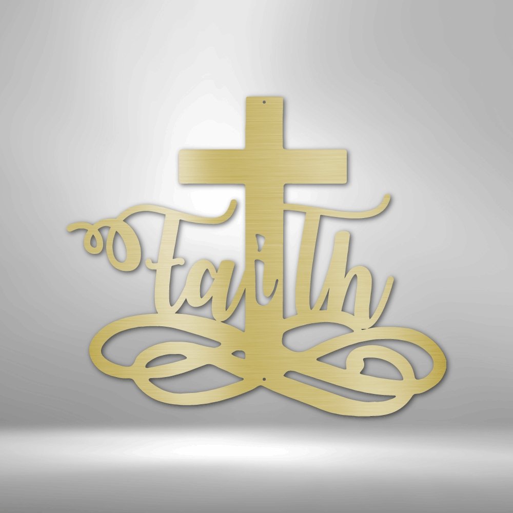 Faith Cross - Steel SignCustomly Gifts