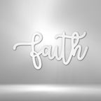 Faith Script - Steel SignCustomly Gifts