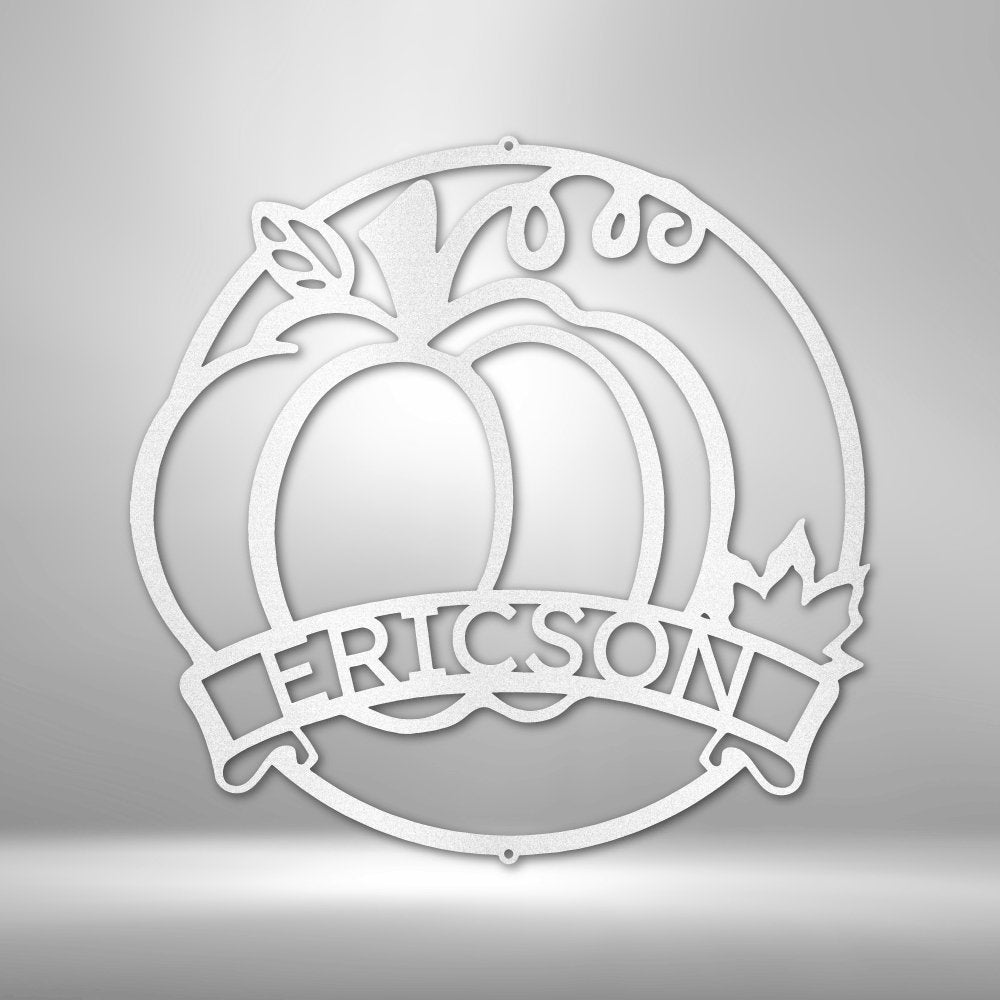 Fall Harvest Personalized Name Text Steel SignCustomly Gifts