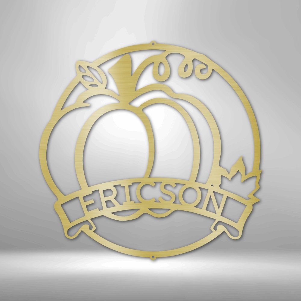 Fall Harvest Personalized Name Text Steel SignCustomly Gifts