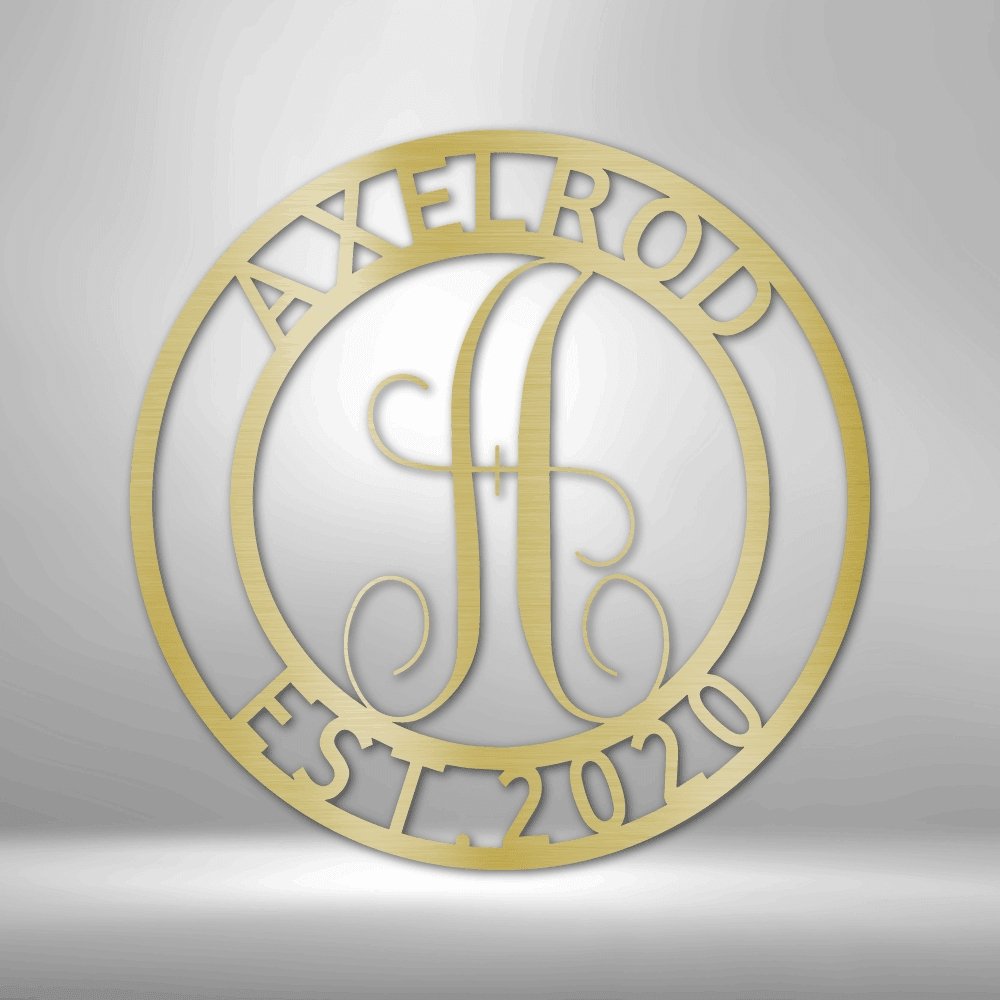 Family Name Monogram Text Personalized Steel SignCustomly Gifts