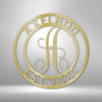 Family Name Monogram Text Personalized Steel SignCustomly Gifts