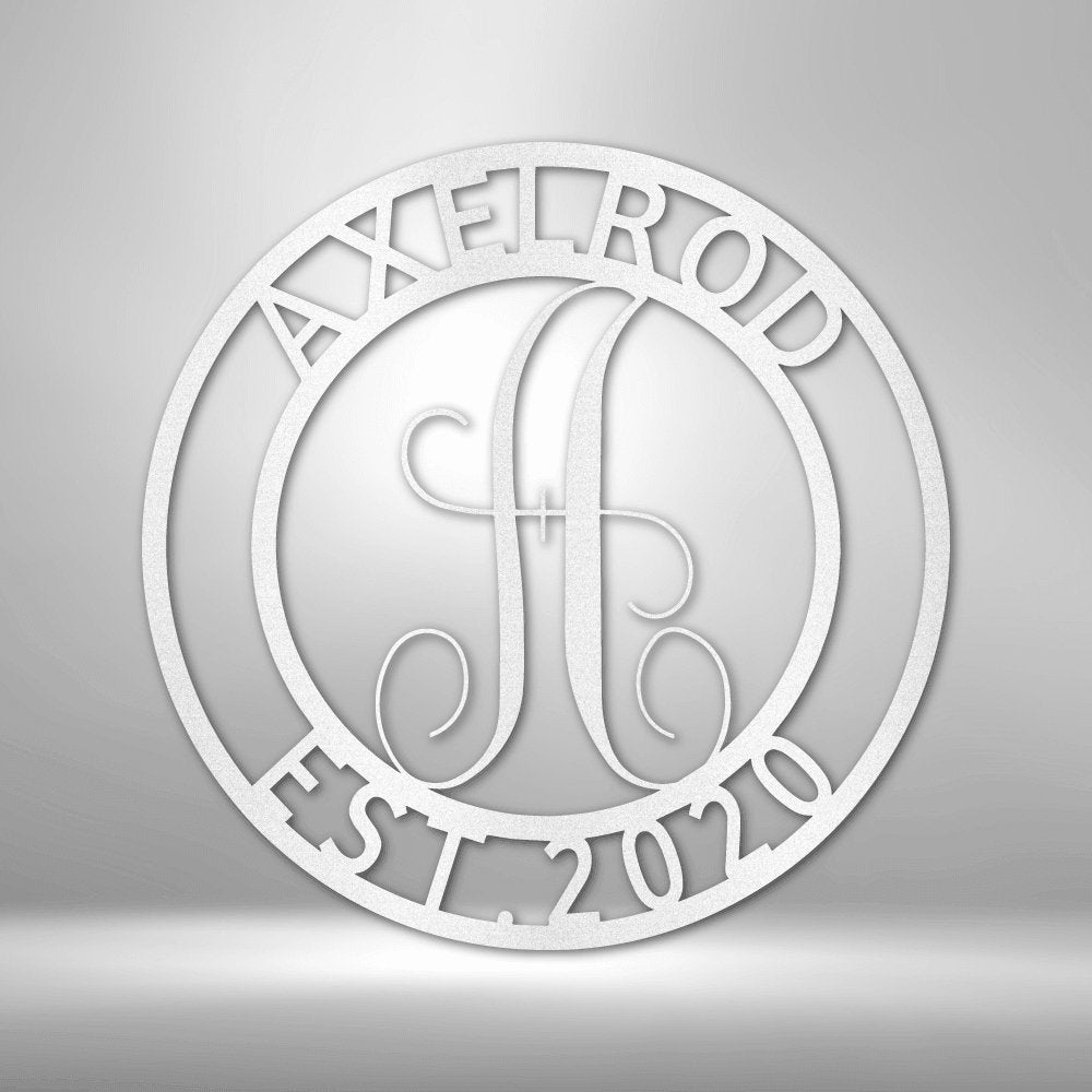 Family Name Monogram Text Personalized Steel SignCustomly Gifts