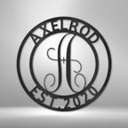 Family Name Monogram Text Personalized Steel SignCustomly Gifts