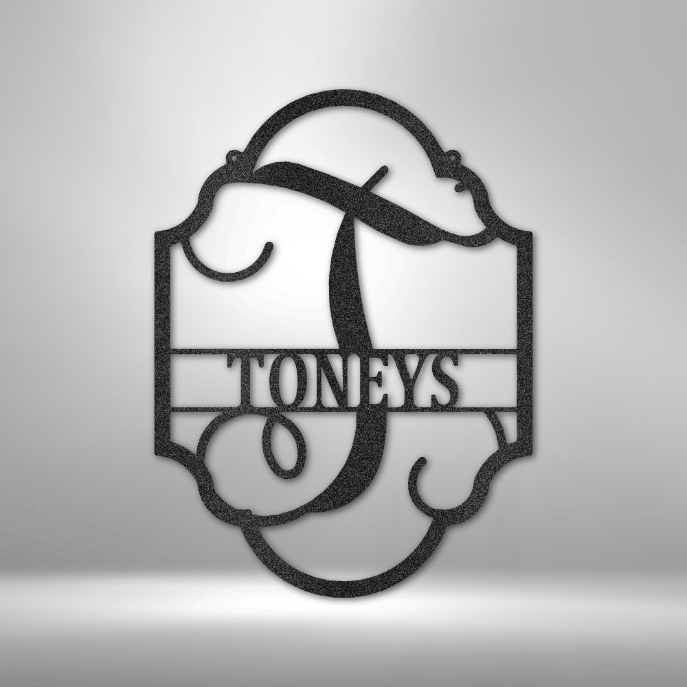 Family Name Plaque Personalized Monogram Steel SignCustomly Gifts