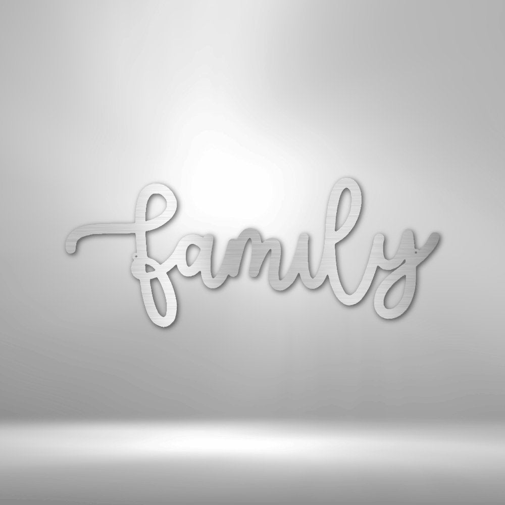 Family Script - Steel SignCustomly Gifts