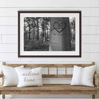 Family Tree Carved Names B&W With Heart Multiple Names Personalized PosterCustomly Gifts
