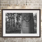 Family Tree Carved Names B&W With Heart Multiple Names Personalized PosterCustomly Gifts