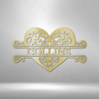 Fancy Heart Personalized Name Steel SignCustomly Gifts