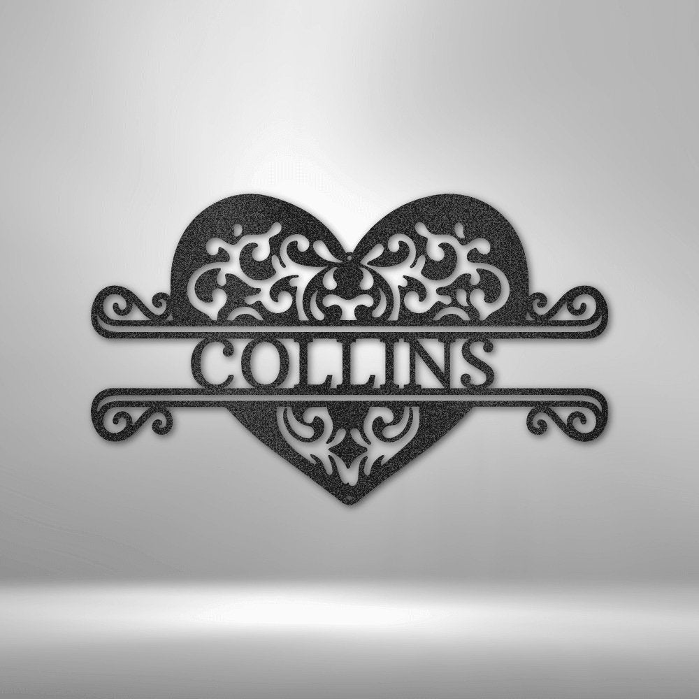 Fancy Heart Personalized Name Steel SignCustomly Gifts