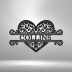 Fancy Heart Personalized Name Steel SignCustomly Gifts