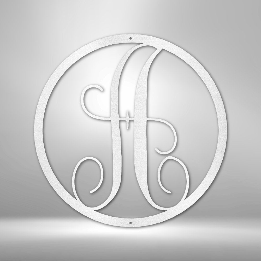 Fancy Initial Circle Personalized Monogram Steel signCustomly Gifts