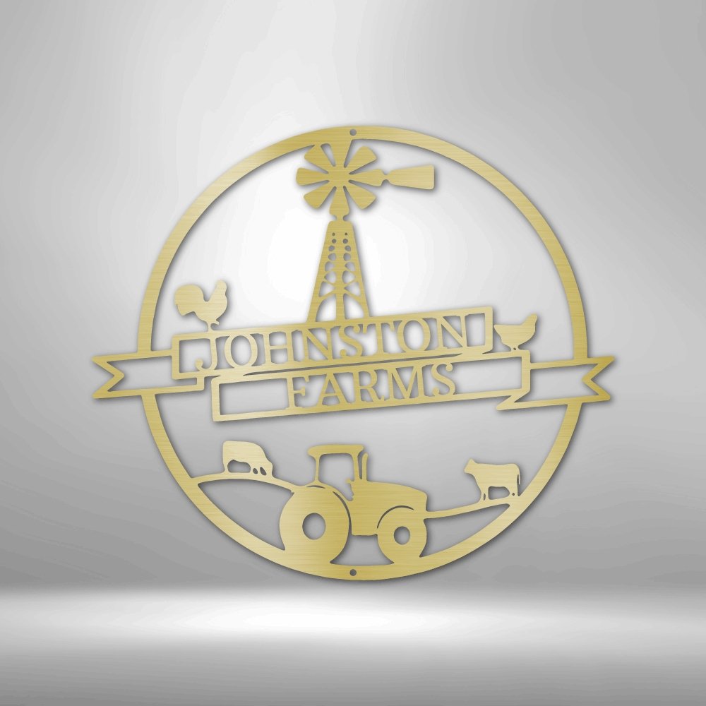 Farm Banner Personalized Name Text Steel SignCustomly Gifts