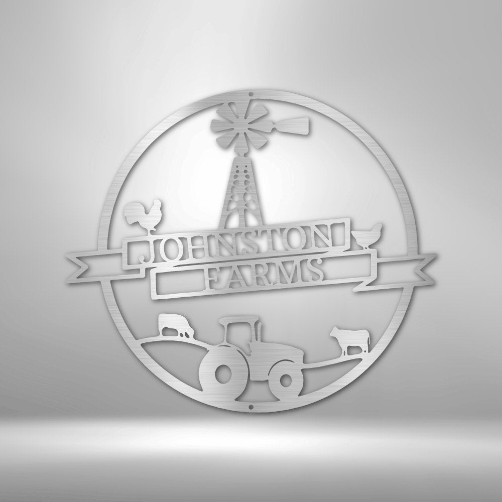 Farm Banner Personalized Name Text Steel SignCustomly Gifts