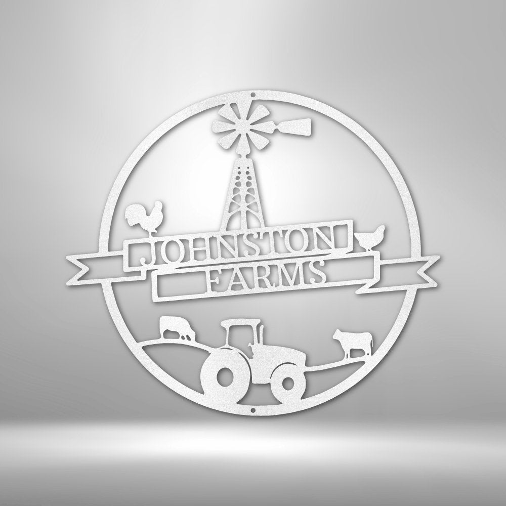 Farm Banner Personalized Name Text Steel SignCustomly Gifts