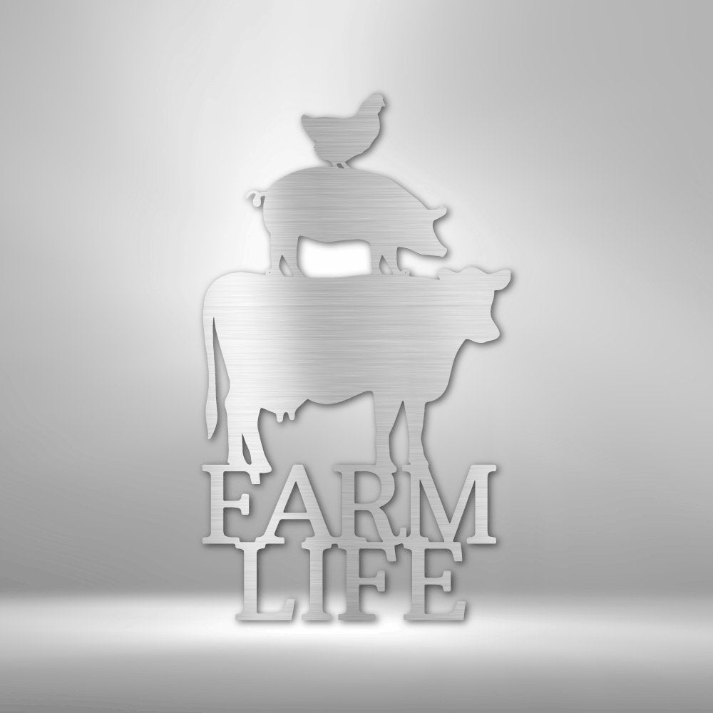 Farm Life Animals - Steel SignCustomly Gifts