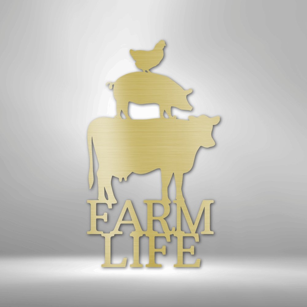 Farm Life Animals - Steel SignCustomly Gifts