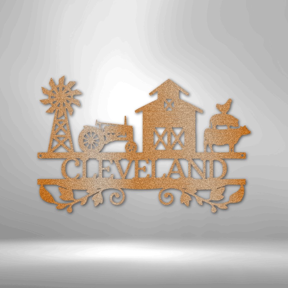 Farm Life Personalized Name Text Steel SignCustomly Gifts