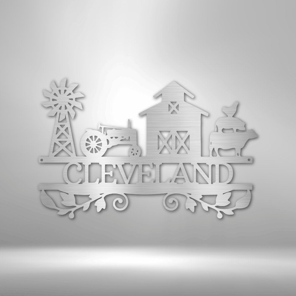 Farm Life Personalized Name Text Steel SignCustomly Gifts