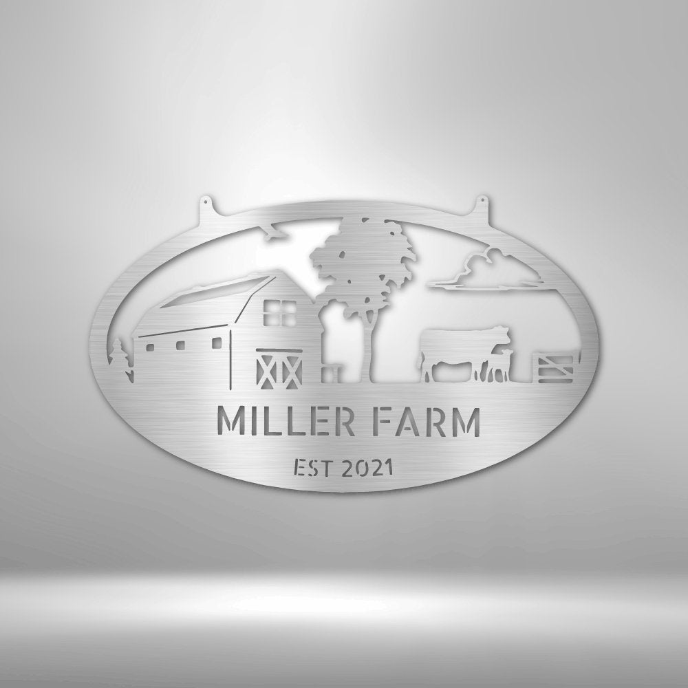 Farmstead Personalized Name Text Steel SignCustomly Gifts