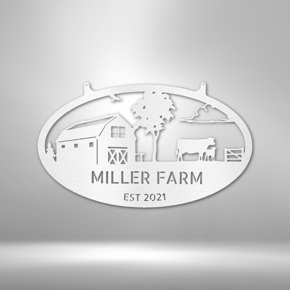 Farmstead Personalized Name Text Steel SignCustomly Gifts