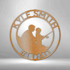Father and Son Fishing Personalized Name Text Steel SignCustomly Gifts