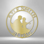 Father and Son Fishing Personalized Name Text Steel SignCustomly Gifts