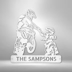 Father and Son Motocross Personalized Name Text Steel SignCustomly Gifts