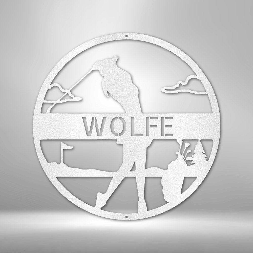 Female Golfer Personalized Name Text Steel SignCustomly Gifts