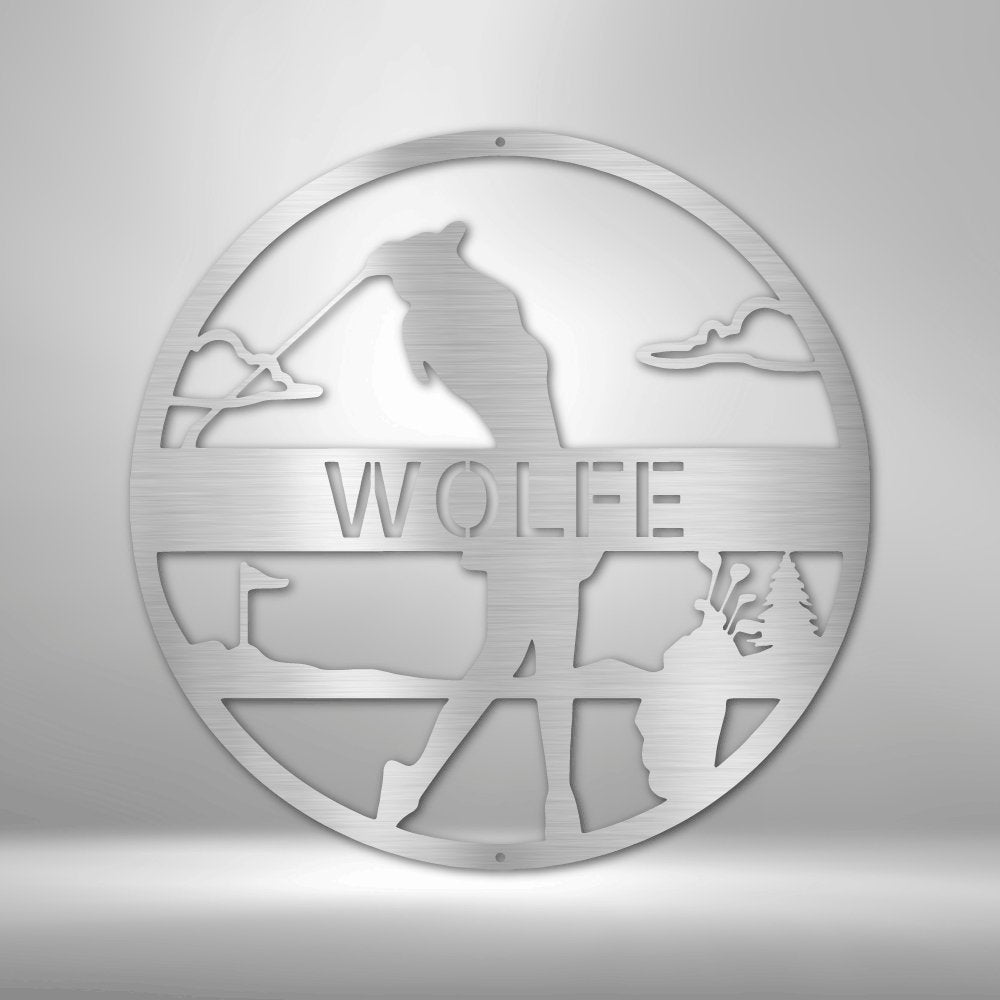 Female Golfer Personalized Name Text Steel SignCustomly Gifts