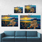 Field of Sunflowers Sunset Personalized Directional Sign PosterCustomly Gifts