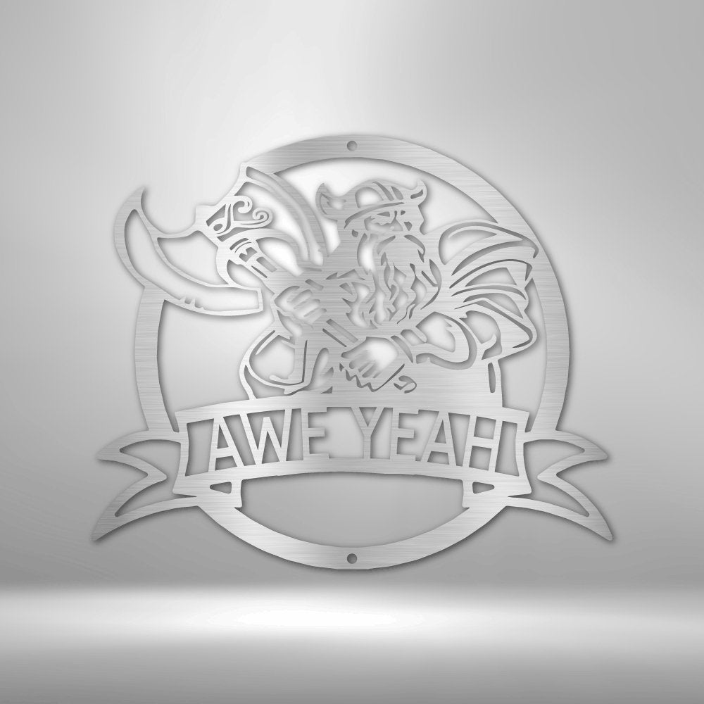 Fighting Viking Personalized Text Steel SignCustomly Gifts