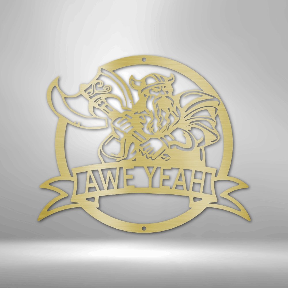 Fighting Viking Personalized Text Steel SignCustomly Gifts