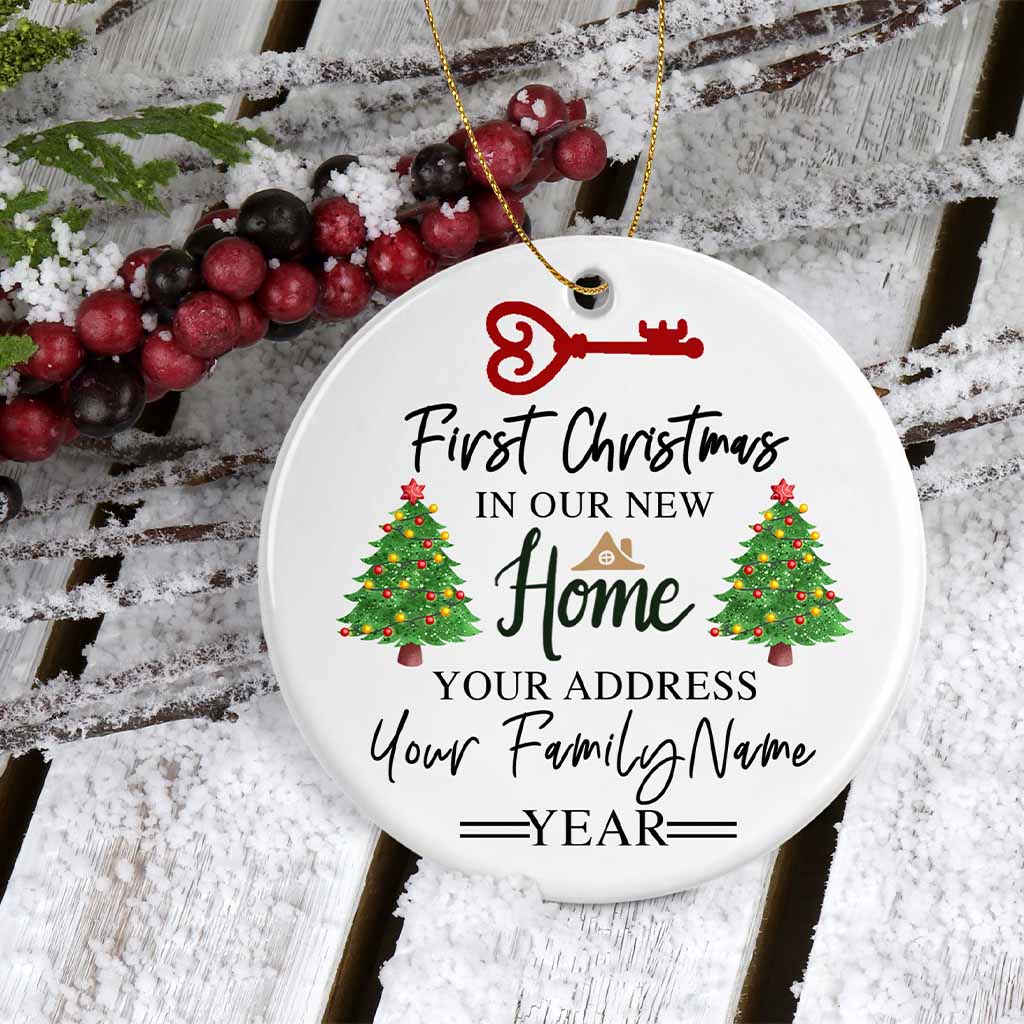 First Christmas In Our New Home v1 Personalized Ceramic OrnamentCustomly Gifts