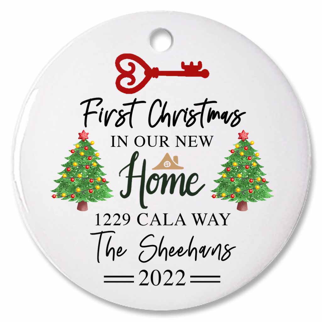 First Christmas In Our New Home v1 Personalized Ceramic OrnamentCustomly Gifts
