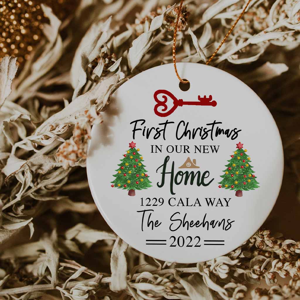 First Christmas In Our New Home v1 Personalized Ceramic OrnamentCustomly Gifts