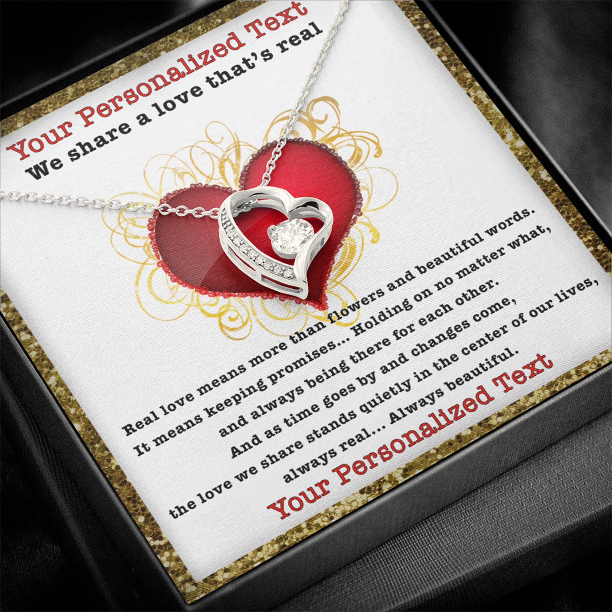 Forever Love Necklace We Share A Love Personalized Message CardCustomly Gifts