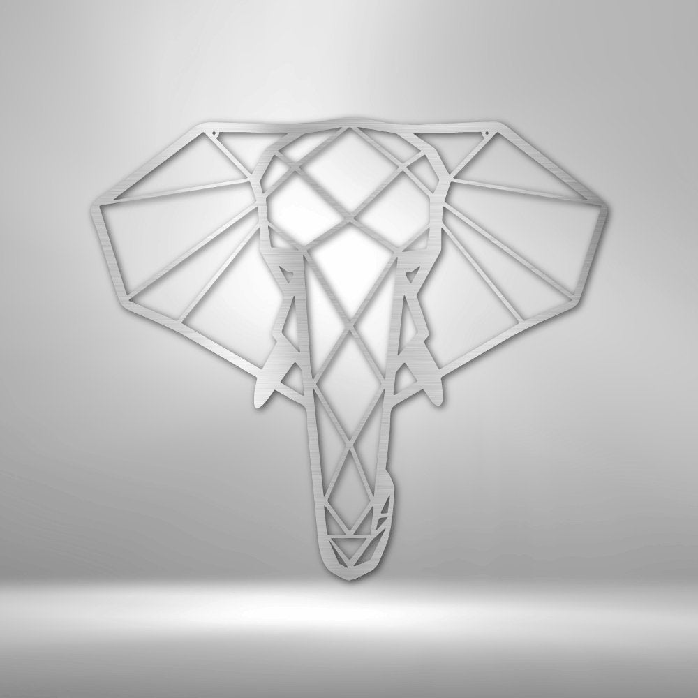 Geometric Elephant - Steel SignCustomly Gifts