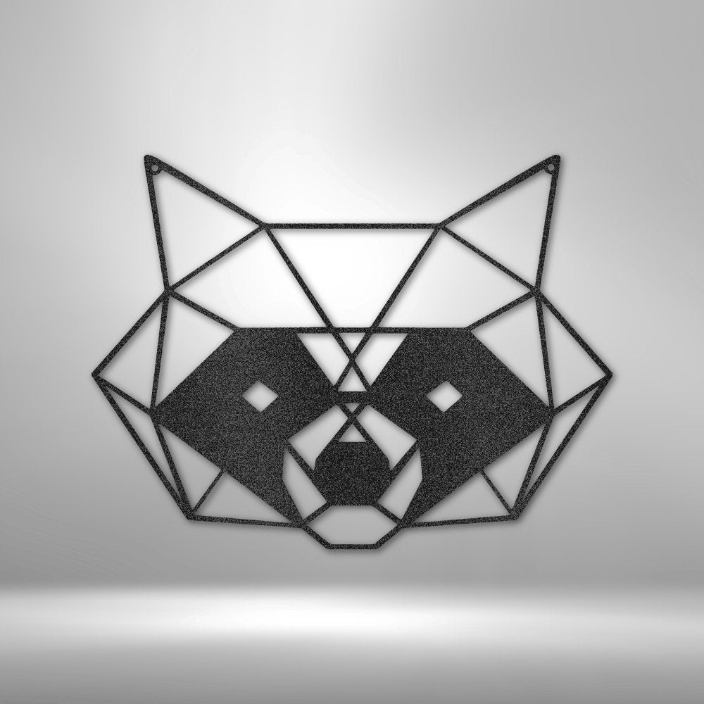 Geometric Raccoon - Steel SignCustomly Gifts