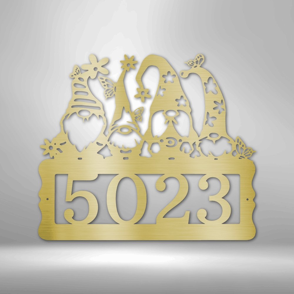 Gnome Personalized Address Sign - Steel SignCustomly Gifts