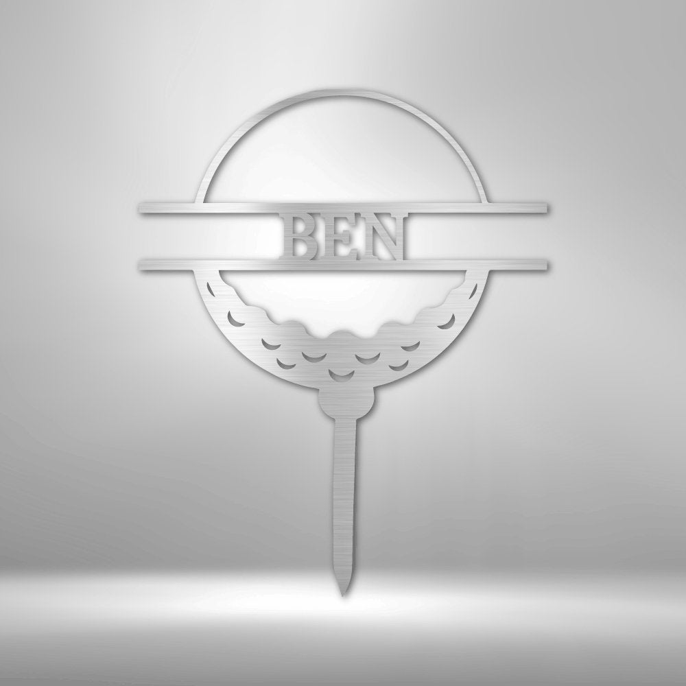 Golf Ball Personalized Name Text Steel SignCustomly Gifts