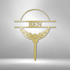 Golf Ball Personalized Name Text Steel SignCustomly Gifts