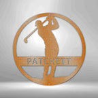 Golfer Personalized Name Text Steel SignCustomly Gifts
