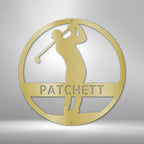 Golfer Personalized Name Text Steel SignCustomly Gifts