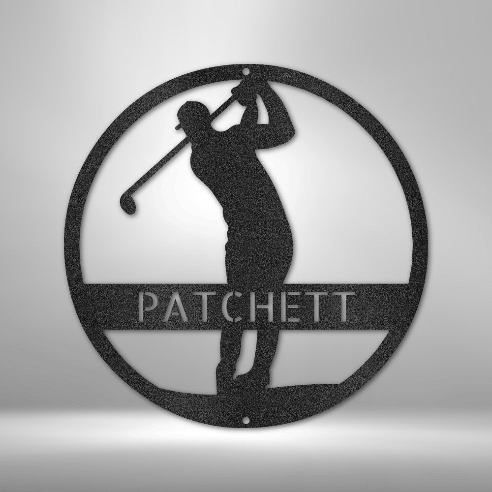Golfer Personalized Name Text Steel SignCustomly Gifts